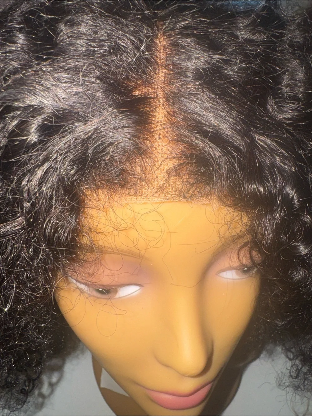8inch Short jerry Curl closure wig Black -by unice